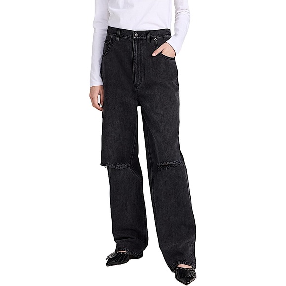 Deuxieme Classe 【TIBI】 BLACK DENIM 26サイズ Vintage Black Denim Double Waisted Slouchy Carpenter Jean